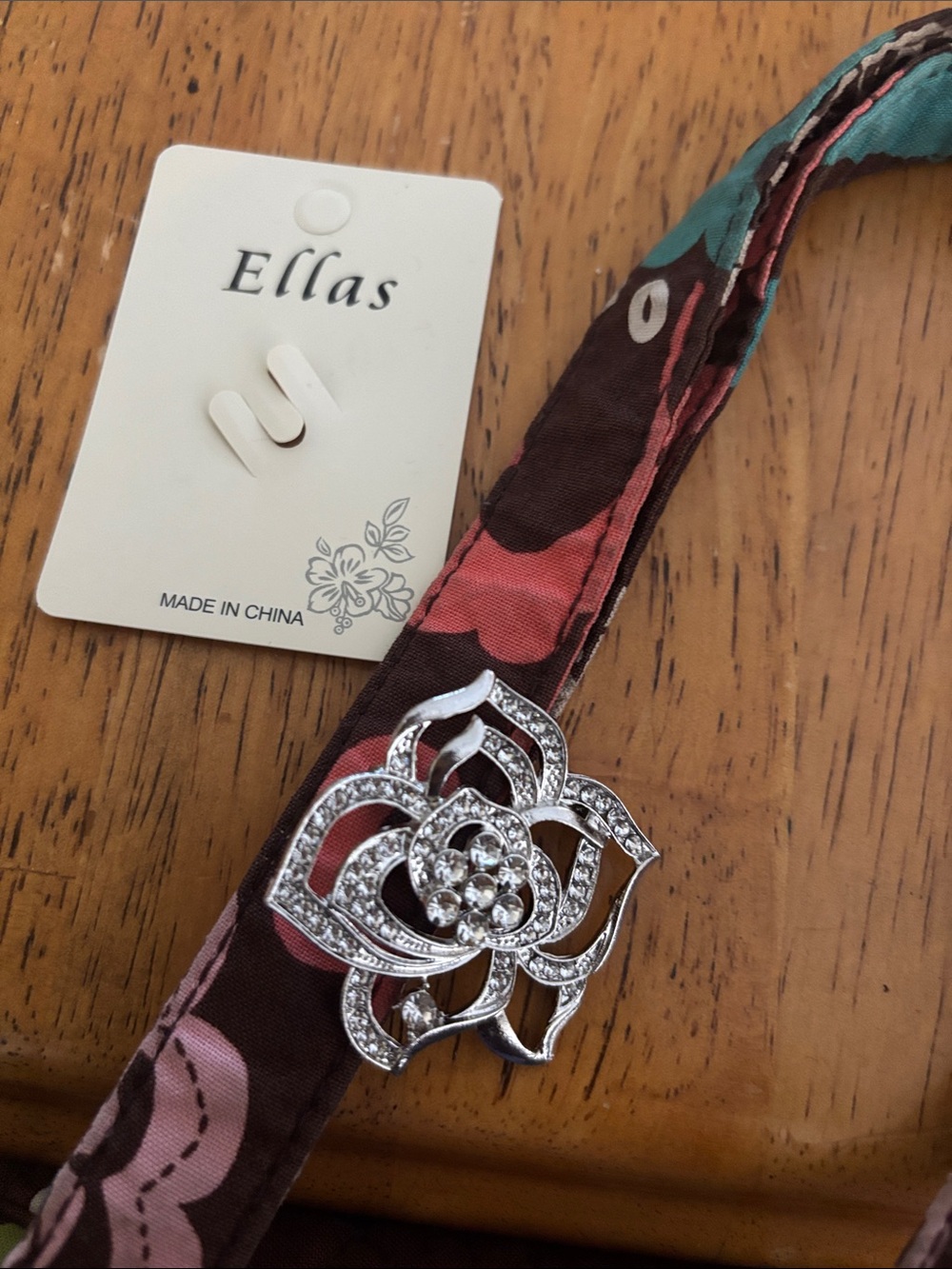 Silver Crystal Flower Pin -